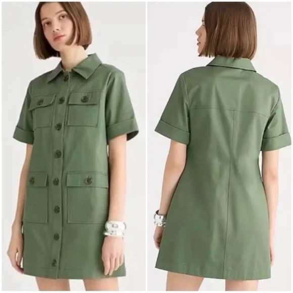 J. Crew | Dresses | Jcrew Olive Green Gamine Mini Shift Shirtdress Stretch Twill Size 6 Utility | Poshmark J. Crew | Dresses | Jcrew Olive Green Gamine Mini Shift Shirtdress Stretch Twill Size 6 Utility | Poshmark